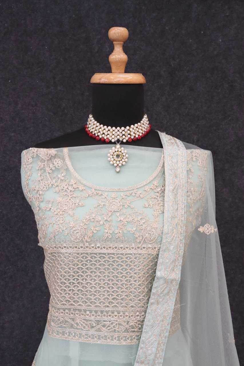 Japan Sartin Embroidery Anarkali Long Sequin Gown - MYLUXURY LANE ENTERPRISE
